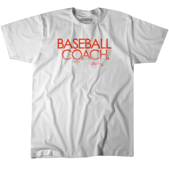 breakingt Tops - ALYSSA NAKKEN: BASEBALL COACH WHITE V NECK T SHIRT NWT‎ SIZE M